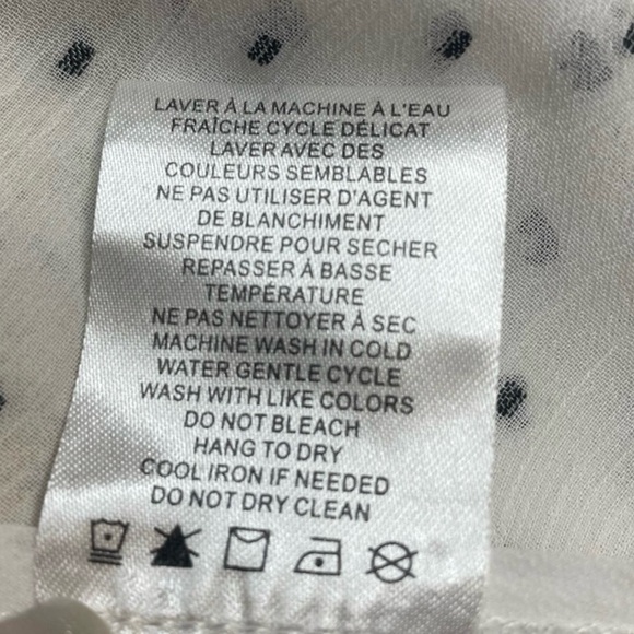 Anthropologie Madison D'Amelie White Ruffled Blouse with Black Polka Dots - Picture 9 of 9